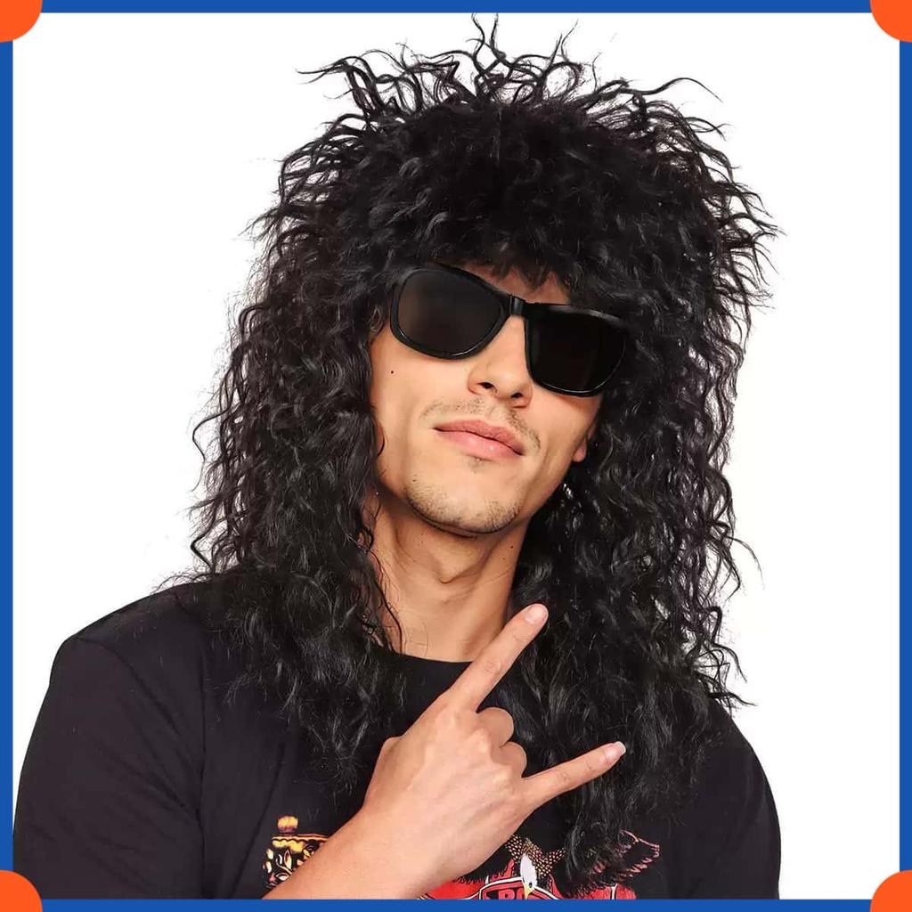 Fashion European Men's Wig Curly Long Wig HW2021