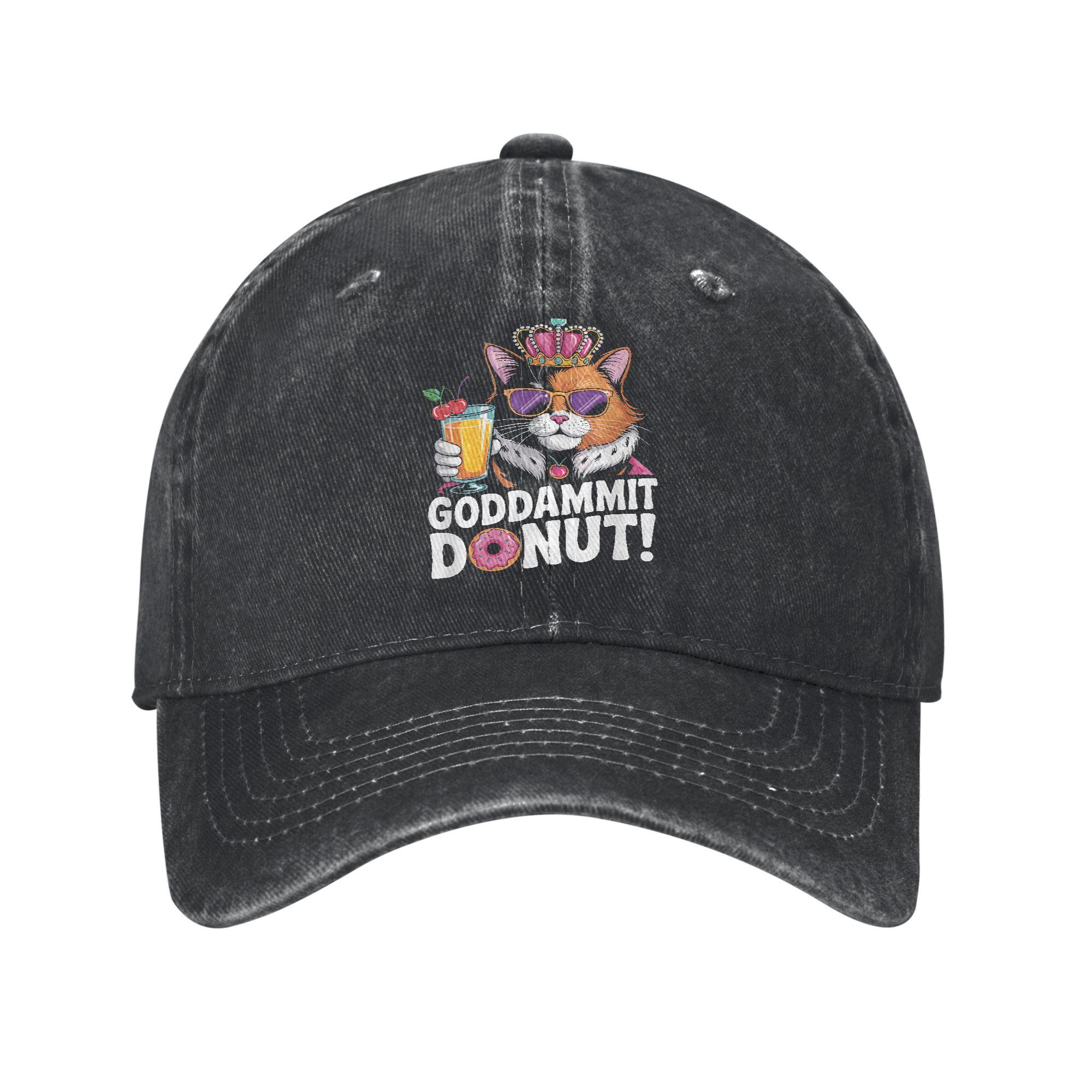

Goddammit Donut Funny Book Lover Casual Baseball Cap Outdoor Sport Hip Hop Hats Summer Wholesale Unisex Men Streetwear Cap One Size чёрный