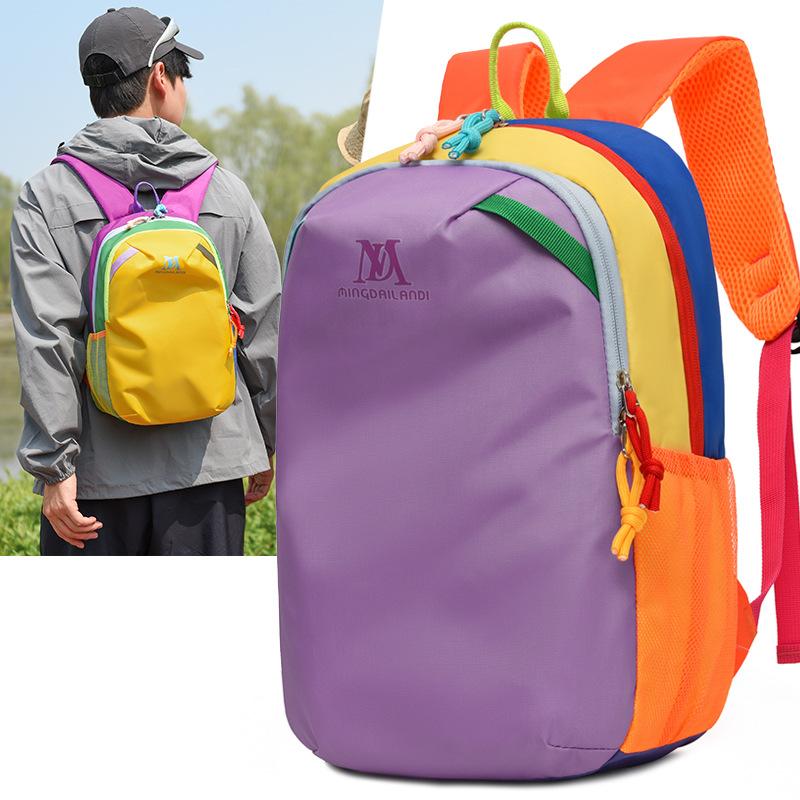 Schoolbag Outdoor Sports Backpack 1011 New Dopamine Contrast Color Fashion Travel Backpack Men's and Women's Versatile Travel Backpack