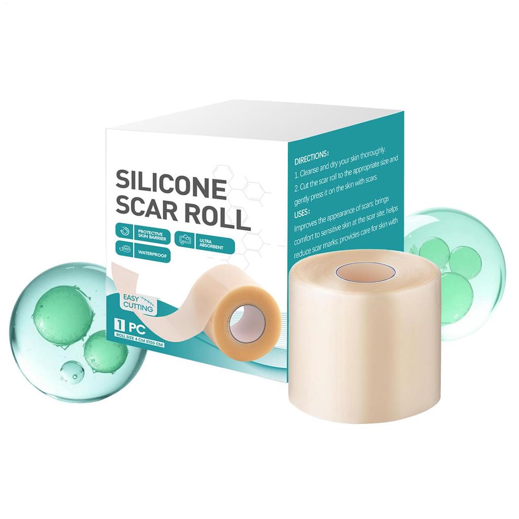 4x150cm Self-Adhesive Silicone Scar Tape Scar Sheets Silicone Reusable Scar Away Scar Tape Effective Skin Care Strips Adults Kid