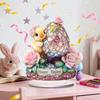 Ostern Tischschild 2D Flach Acryl Hase Ei Etagenständer Ornamente Frühling Indoor Tischaufsatz für Schreibtisch Regal Heimdeko