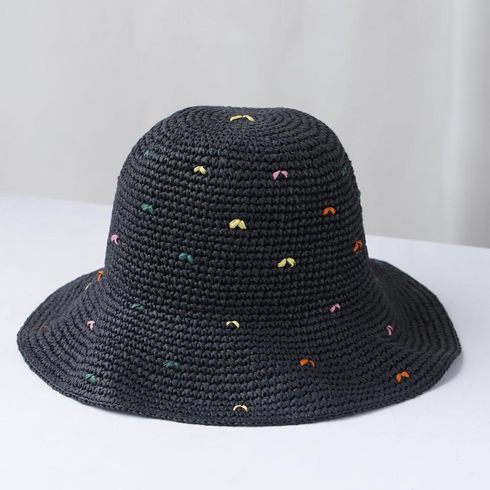 

2025 NEW Women Sun Hat Wide Large Brim Beach Hats Womens Summer Straw Hat Foldable Sun Hat Chapeau Femme Beach UV Protection Cap 56-58cm чорний