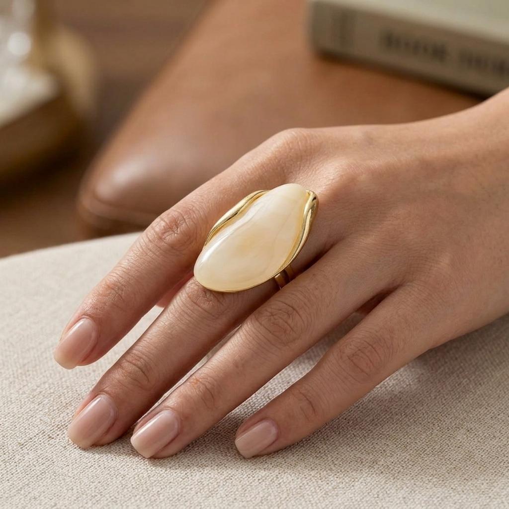 Retro Resin Geometric Shape Open Rings Fashion Daily Jewelry Ring For Women Trendy Party Jewelry Finger Accessorioes