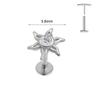 ASTM F136 G23 Titanium Labret Piercing Starfish Earring Stud Bee Leaf Push In CZ Threadless Cartilage 16/18/20G Body Jewelry