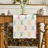 Artoid Mode Green Pink Bunny Rabbit Easter Table Runner, Spring Kitchen Dining Table Decoration for Home Party Decor 13x90 Inch