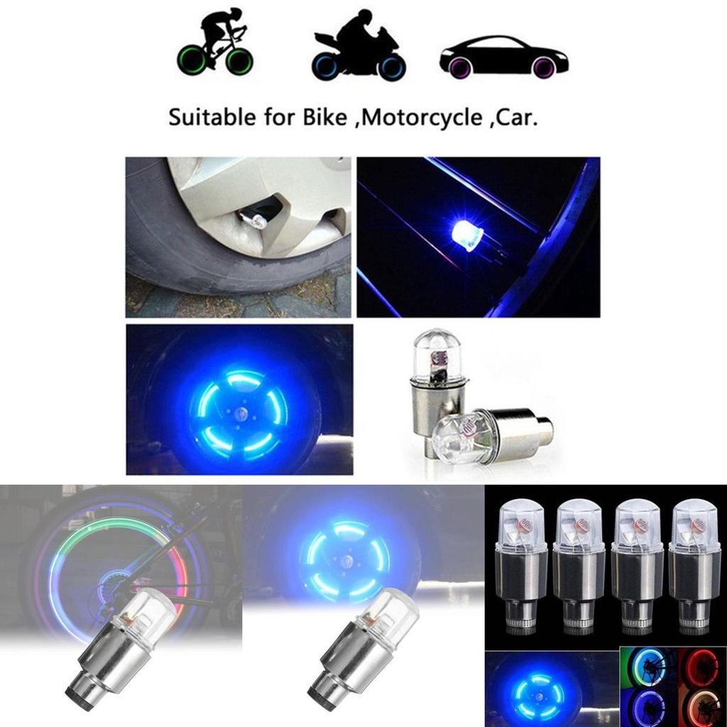 Bright Multicolor Motorcycle Car Tire Valve Cap Lights With Sensory Shock Wheel Accessories