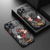 Mickey Minnie Love New For 17 17Air 16E 16 15 14 13 12 11 Mini Pro Max Plus Frosted Translucent Phone Case Cover