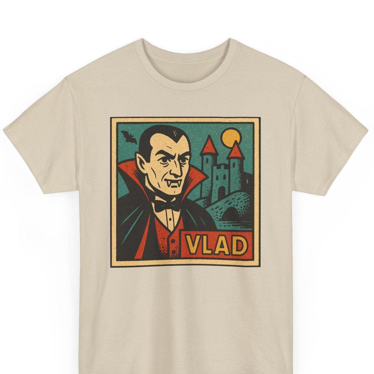 Vlad The Impaler T-Shirt: Retro Dracula Comic, Gothic Horror Tee 2XL