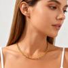 Minimalist Stainless Steel Geometric Chain Necklace for Women, 18K Gold Plated Handmade Link Necklace, Fashion Punk Jewelry