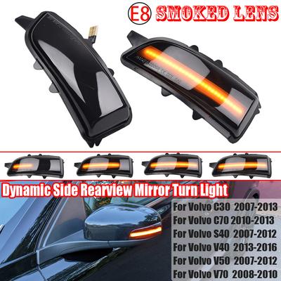 Luz Indicadora de Pisca Dinâmica LED para Espelho Retrovisor Lateral com Luz de Rolagem para Volvo C30 C70 S40 V40 V50 V70 S60 S80
