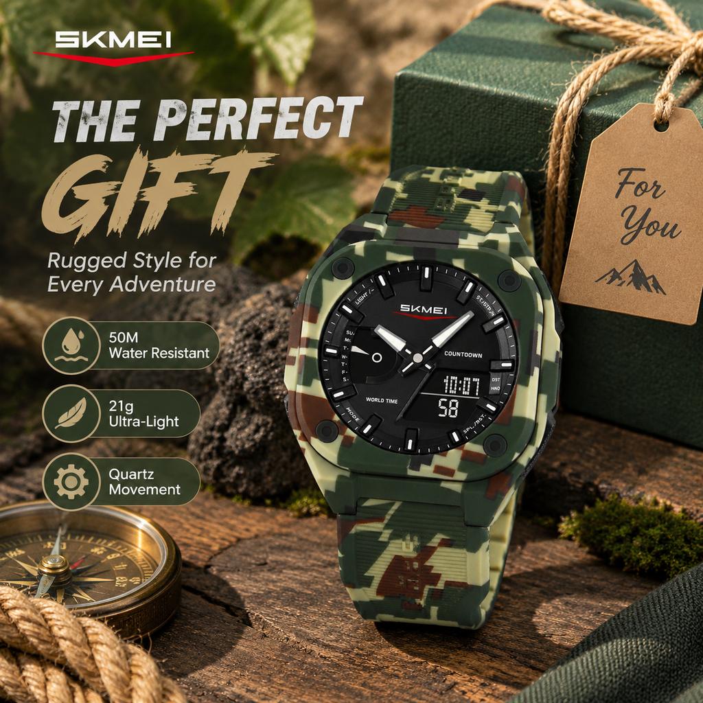 SKMEI Daylight Saving Time Quartz Watches For Mens Women Sports Digital Electronics Waterproof Wristwatches Relgios Masculino