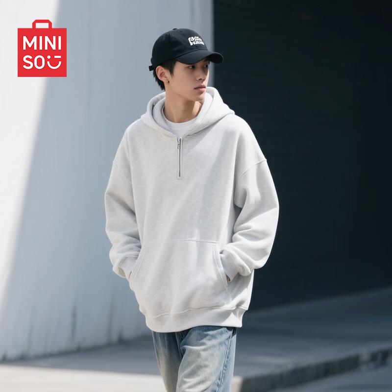 

MINISO Men s Hooded Half-Zip Sweatshirt M