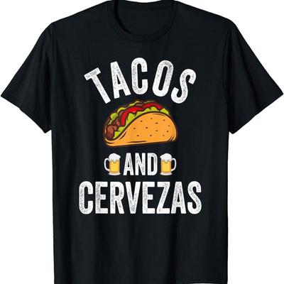 Tacos And Cervezas T Shirt Funny Cinco De Mayo Mexican Party