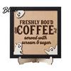 Standing Halloween Table Decor Wooden Coffee Photo Frame Retro Distressed Sign for Holiday Atmosphere Home Countertop Decor Rustic Autumn