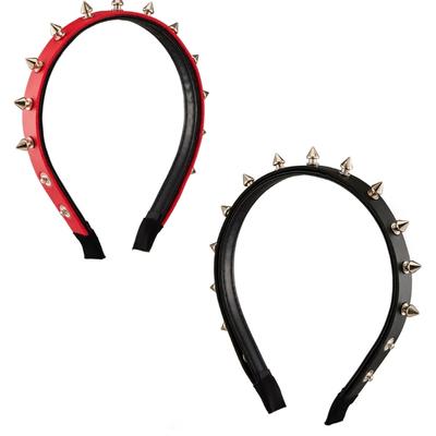 Punk Nieten Stirnband PU Stachel Haarreif Gothic Rock Accessoire für Erwachsene Unisex Rock Stachel Kopfschmuck Accessoire