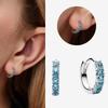 Authentic 925 Silver Cherry Blossom Bow Heart Hoop Stud Drop Earrings plata de ley Jewelry DIY Birthday Gift Original