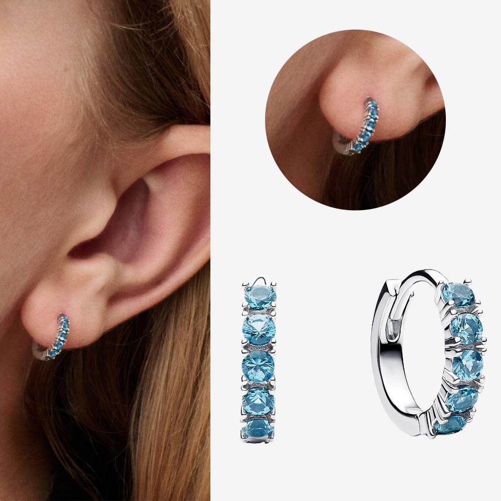 Authentic 925 Silver Cherry Blossom Bow Heart Hoop Stud Drop Earrings plata de ley Jewelry DIY Birthday Gift Original