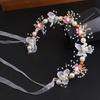 Headband Floral Butterfly Design Adjustable Ribbon Women Headband Faux Pearl Cubic Zirconia Greek Bohemian Style Wedding Bridesmaids Fairy