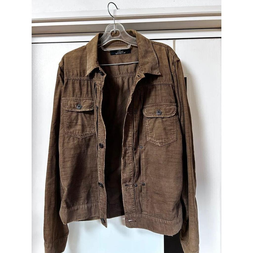 Used TMT BIGHOLIDAY Trucker Jacket S Corduroy Brown Old Clothes