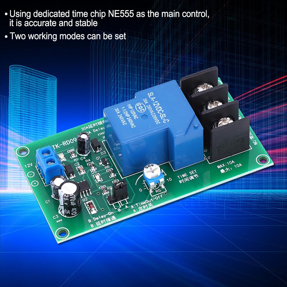 Delay Relay Module High Accuracy NONC Timer Switch Electrical Supplies 200s DC12V