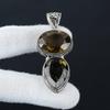 Smoky Topaz Gemstone Silver Pendant in 925 Sterling Silver- Handmade Flower Design, Everyday Wear Jewelry, Unique Pendant Engagement Gift