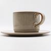 Aito Seisakusho Coffee Cup and Plate Mino Dishwasher Made in Product Number 113514 "ITSUMO Itsumo" Set, Approx. 250ml, Beige, Ware, Safe, Japan,
