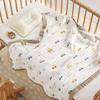 110x110cm High Density Pure Cotton Six-Layer Gauze Baby Bath Towel and Toddler Blanket