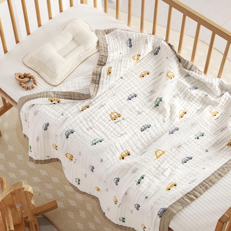 110x110cm High Density Pure Cotton Six-Layer Gauze Baby Bath Towel and Toddler Blanket