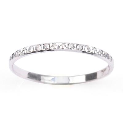 Stříbrný snubní prsten 'Link of Love' (rhodium) - 2 mm (diamantem pokovené)