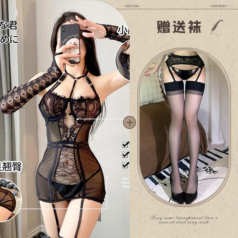 Night listening incense new sexy underwear mesh perspective uniform seduction women tight tulle lace sexy suit 238