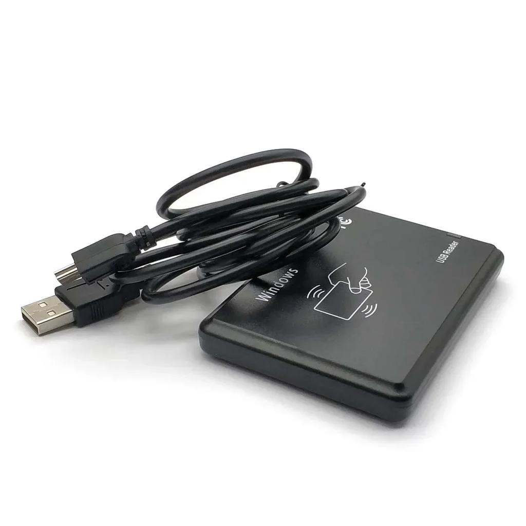 125KHz 13.56MHz RFID-läsare USB Proximity Sensor Smartkortläsare Ingen Drivrutin Utgivningsenhet USB för Passerkontroll IC ID-läsare