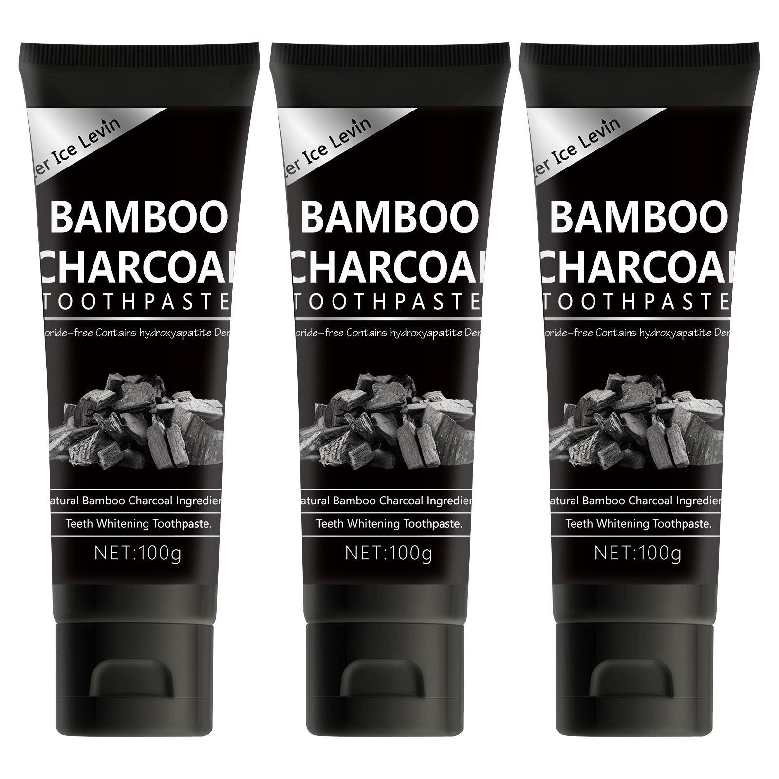 

100 г зубная паста с бамбуковым углем, глубоко очищает, устраняет пятна от дыма, отбеливает черную зубную пасту, уход за полостью рта 3pcs