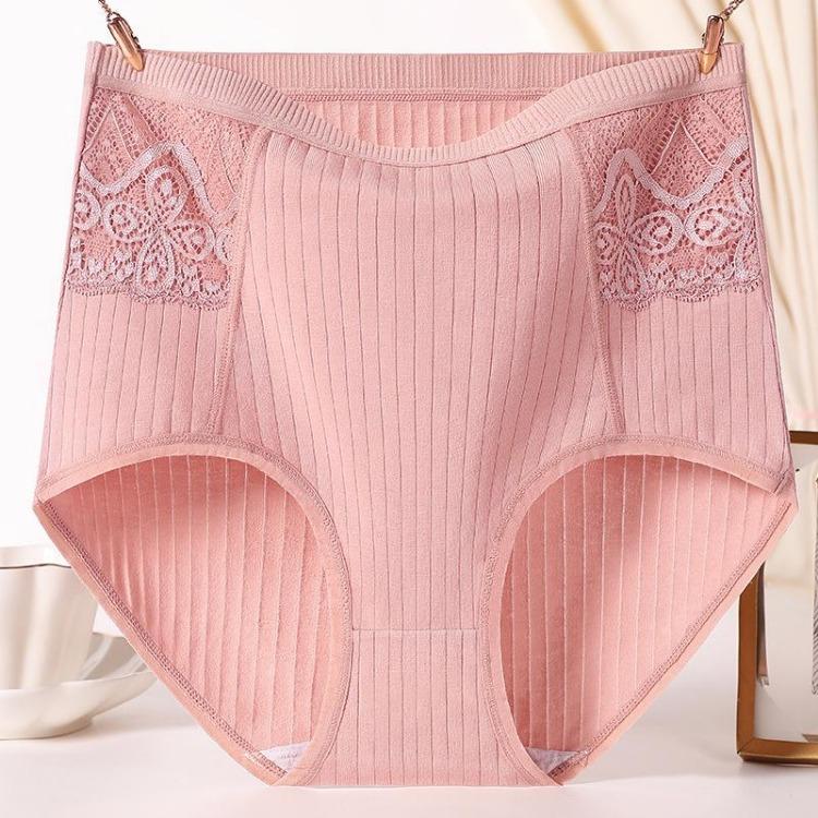 High Waist Women Panties Soft Breathable Underwear Plus Size Briefs Solid Color Lady Underpants