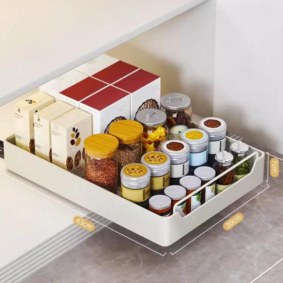 Pull Out Cabinet Organizer Fixed with Adhesive Nano Film Punch-free Heavy Duty Slide Out