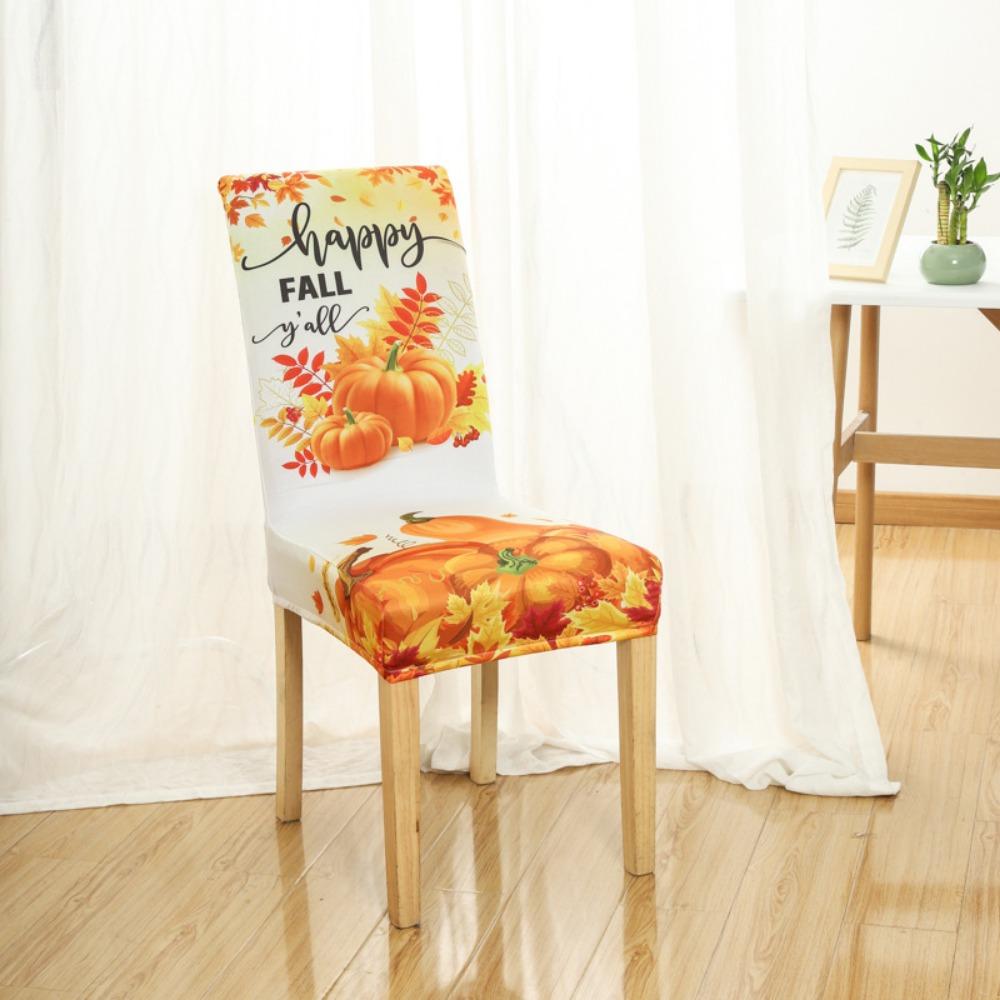 

Skull Pattern Halloween Chair Cover Soft Festival Table Decor Kitchen style 4