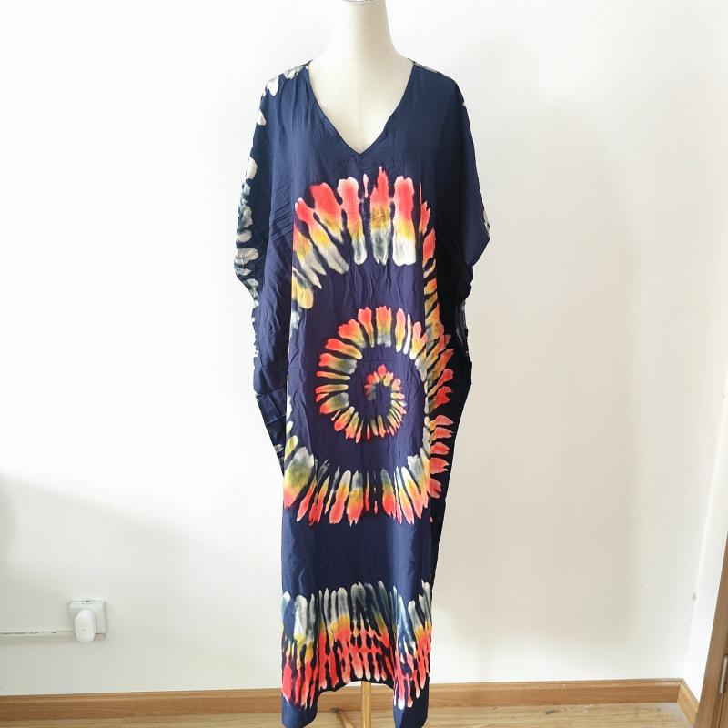 2022 European & American Beach Cover-up: Printed Long Robe & Bikini Sun Protection Dress