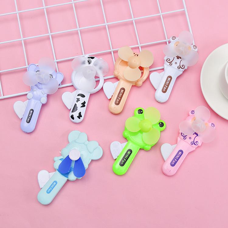Adorable Cartoon Hand-Crank Mini Fan - Portable Handheld Freebie Gift