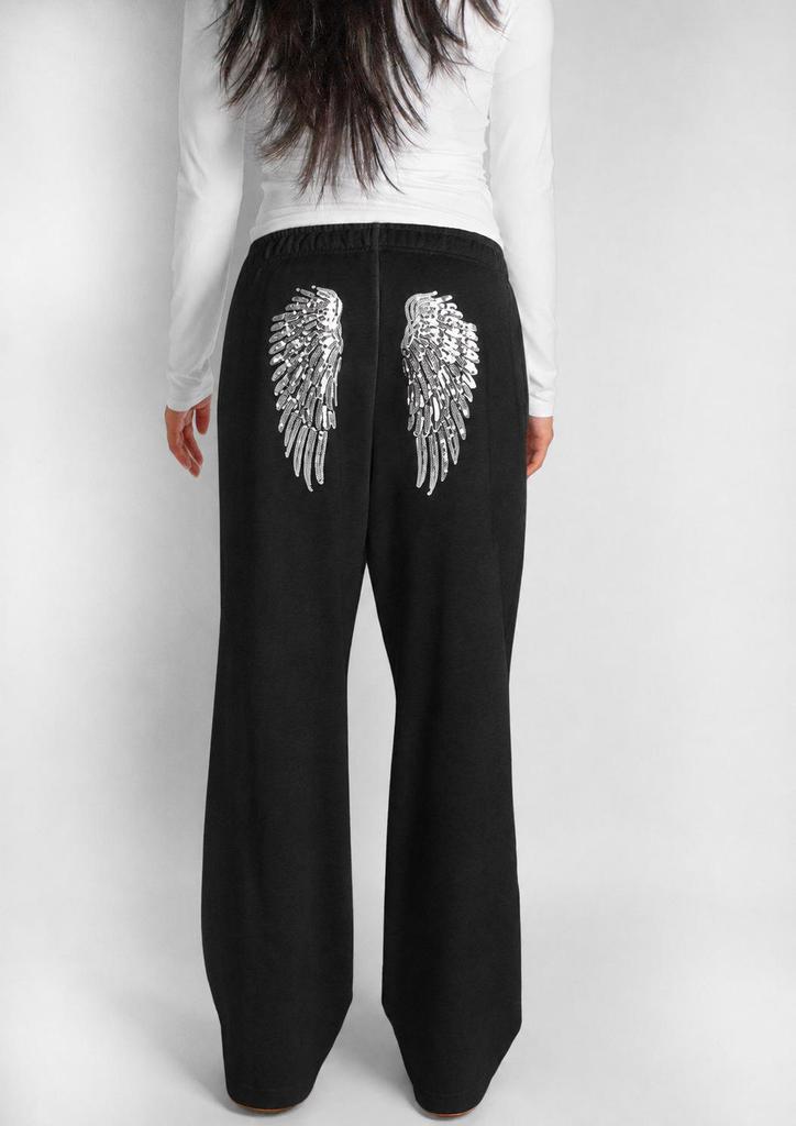 2026 Casual Women's Fashion Solid Color Sequin Wings Loose Set