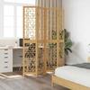 Vidaxl Room Divider, 4-Panel, Brown, Solid Paulownia Wood