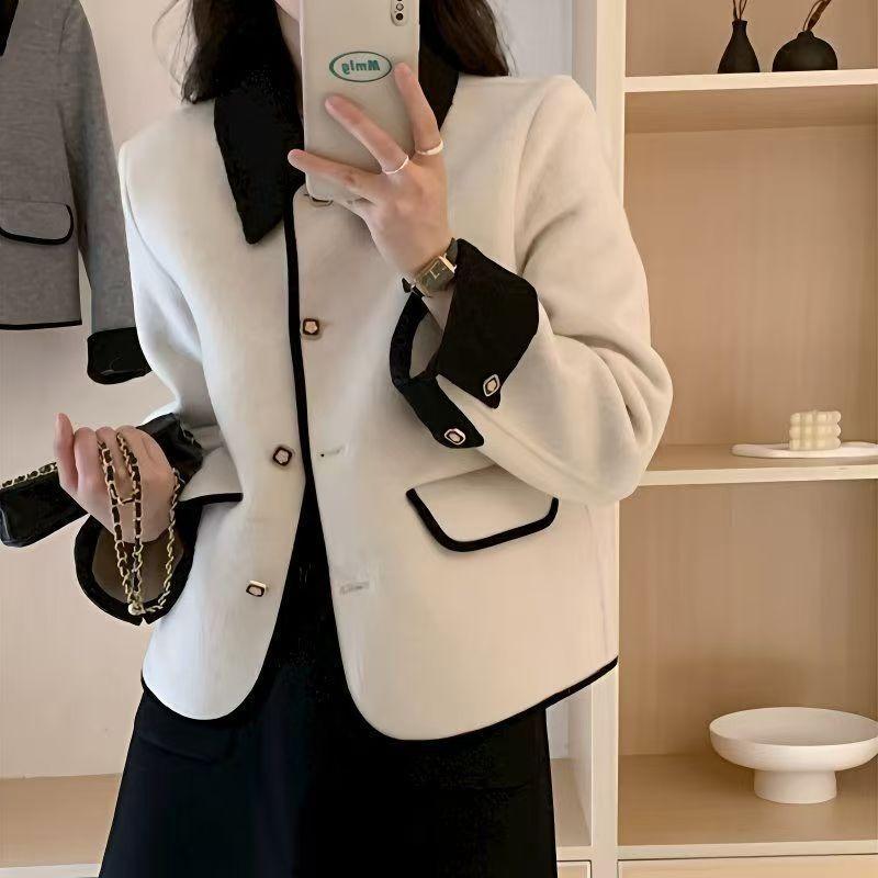 

Осень и зима новая знаменитость короткое двустороннее нейлоновое маленькое вязаное короткое пальто 2XL recommendations 125-135 белый