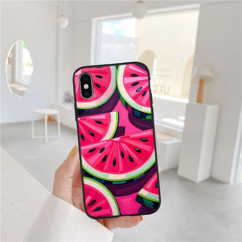 LO21 Étui Cartoon Fruit Pastèque pour Samsung A11 A12 A13 A15 A52S A53 A55 A56 A70 A71 A72 A73 F06 F16 F56 S10 Plus S10e
