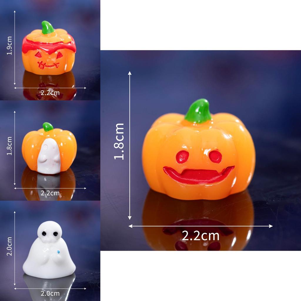Gruselige Geisterkürbis Harz Mini-Figur Halloween-Themen DIY-Dekor für Zuhause oder Büro