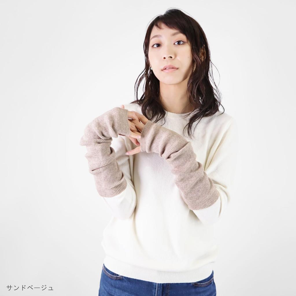 Prodigal Cashmere Long Arm Warmers for Women Sand 100% (Free Size, Beige)