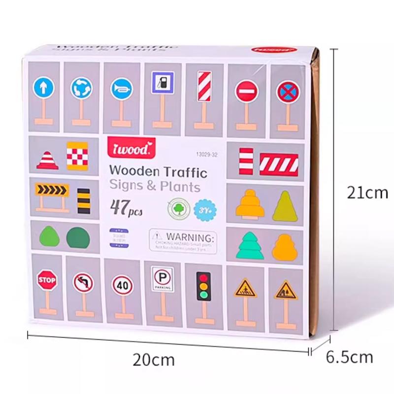 

Деревянный набор дорожных знаков / Игрушка на день рождения для детей 1-3 лет красный/жёлтый