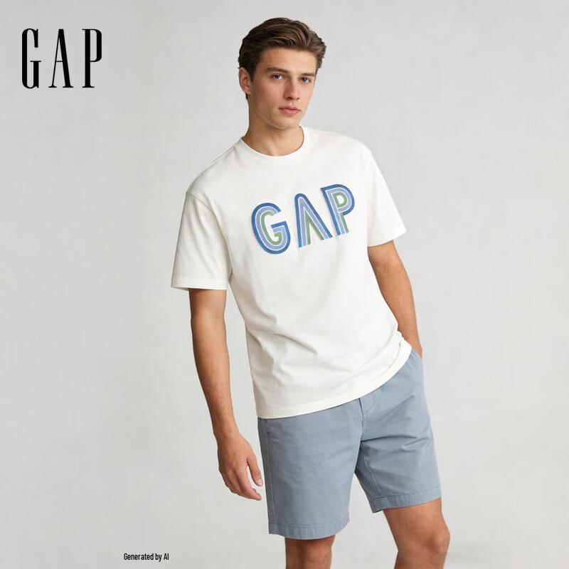 GAP Unisex Pure Cotton Logo Brushstitch Loose T-Shirt 868221 170/92A