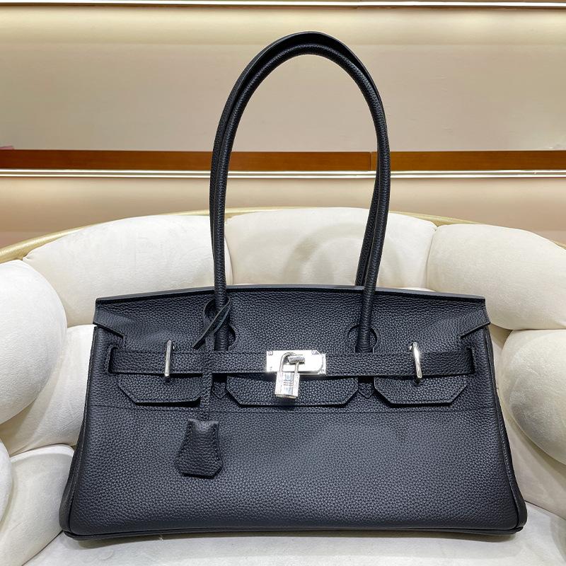 

Новая сумка Premium Bar Platinum, горизонтальная, из натуральной кожи Togo, из коровьей кожи, сумка для рук, подмышечная сумка, женская сумка из натуральной кожи 40x18x20cm чёрный