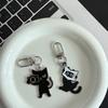 Cute Black Cat Enamel Keychain Creative Kitten Design Lightweight Key Ring for Handbag Decor Small Gift for Cat Enthusiasts