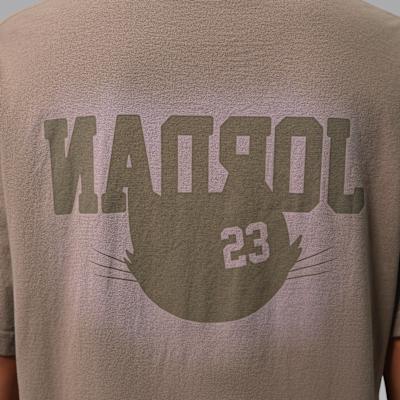Jordan T Shirts Women's Light Mocha Gray Brown Crew Neck Moderate