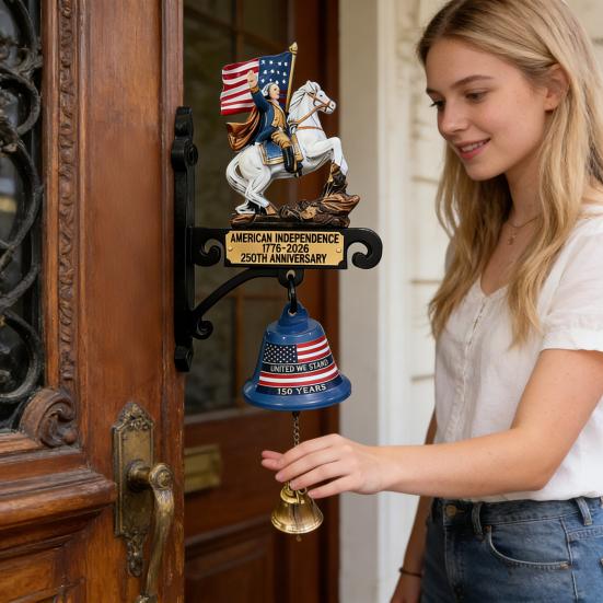Wall Mounted Cast Iron Bell for Outdoor Vintage Wall Dinner Bell Rustic Hanging Doorbell for Outside Front Door Garden Home Decor