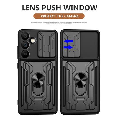 For Samsung Galaxy A16 5G/A16 4G Case PC+TPU Kickstand Phone Back Cover with Camera Slider